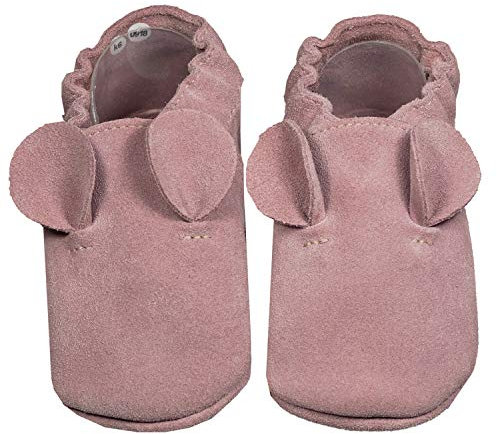 HOBEA-Germany Krabbelschuhe in verschiedenen Designs für Mädchen (18/19 EU, Mäuseohr Altrosa)