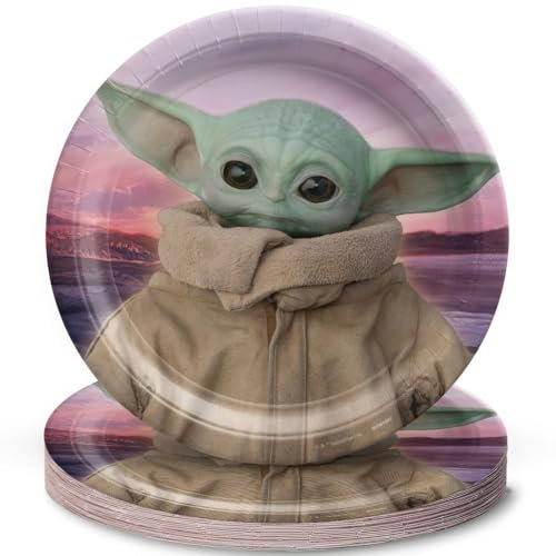 Star Wars 554740 Yoda Lot de 8 assiettes rondes jetables en carton Multicolore 23 cm