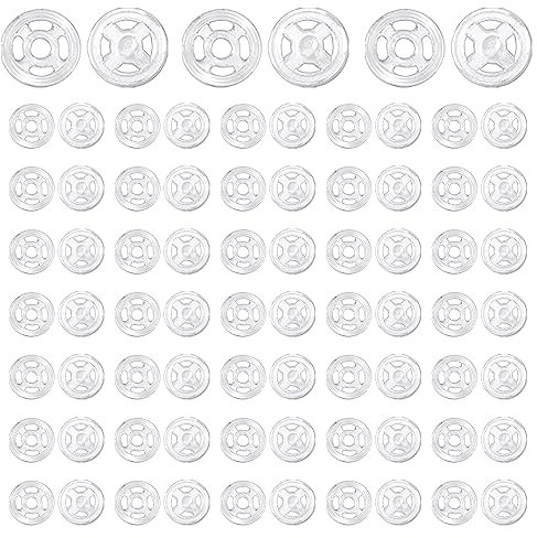 TOAOB 120 Sets Druckknöpfe aus Kunststoff 7mm Transparent für Zubehör Nähen Kleidung DIY Basteln Scrapbooking