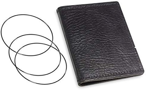 A7, revolutionäres, nachhaltiges X17-Konzept für Notizbuch, Personal Organizer und Terminplaner/Hülle für 2 Hefte! Belgisches Leder schwarz, Made in Germany,17 Jahre Garantie*