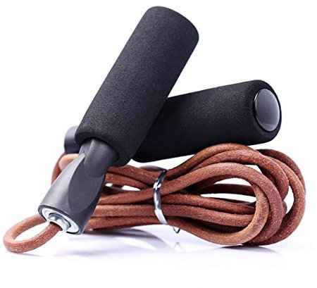 huihuijia Jump Rope Cowhide Leather Skip Ropes Adjustable Skipping Ropes For Fitness Workouts Fat Burning Exercises Boxing