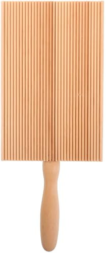 Luxshiny Pasta Maker Gnocchi Board - Household Wooden Gnocchi Board for Kneading Dough and Making Pasta (Khaki, 8.45X3.34X0.71in)