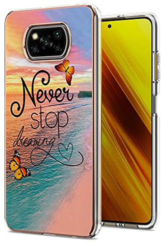 Liner Hülle für Xiaomi Poco X3 Pro/Poco X3 NFC, Bunte Muster Ultra Dünn Glänzend Weich Silikon TPU Stoßfest Handyhülle Flexibel Handytasche Schutzhülle für Xiaomi Poco X3 Pro - Traum Schmetterling