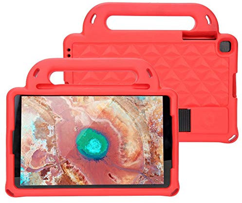 Funda para Niños para Tab de 10,1 Pulgadas SM‑T510/T515 2019, Funda Protectora de Cuerpo Completo Delgada a Prueba de Golpes con Correa para el Hombro para Tableta Tab a de 10,1(Escarlata)
