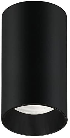 Maclean MCE458 Plafoniera Faretto con attacco GU10 per lampade LED e alogene fino a 35W 55x100mm plafoniera alluminio (1 pezzo senza lampadina, Nero)