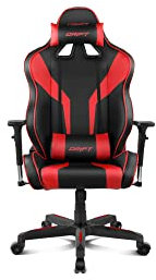 Atlas Informática DRIFT GAMING Silla DR111 - DR111BR - Silla Polipiel, Profesional, Asiento basculable, Altura Regulable, Reposabrazos Ajustables, Rojo/Negro, 65 x 52 x 129 - 135 cm