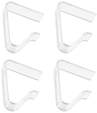 Disnace 4 Stück Tischtuchklammern Klar Tischdecke Clips Kunststoff, Tischdeckenklammer Tischtuch Klammer für Picknicks, Partys, Hochzeiten, Abendessen, Schulen (Groß)