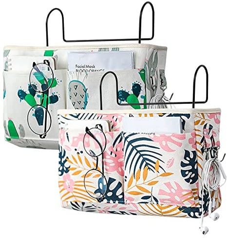 Bncxdc betttasche zum einhängen, bettablage zum einhängen, 2 Stück Aufbewahrungstasche am Bett mit Haken, Schlafsaal-Bett-Organizer, Desktop-Aufbewahrungsregal für Kopfteile, Etagenbetten, Schlafsäle