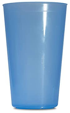 HA MARKET Lot de 50 Gobelets Durables et Réutilisables Bleus - Capacité 30cl - Plastique Polypropylène Rigide - Idéal pour un Anniversaire, Cocktail, Mariage et Fêtes.
