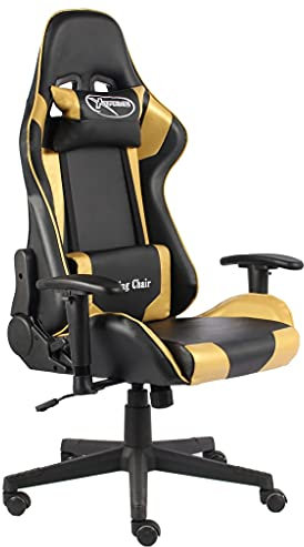 vidaXL Sedia da Gaming Girevole Oro in PVC