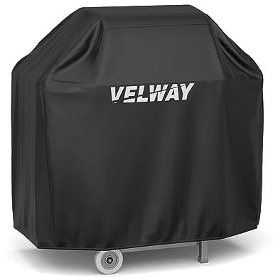 Velway Funda para Barbacoa Impermeable - 117x66x117cm Cubierta BBQ de Parrilla 210D Oxford Protector, Anti-Viento/Anti-Polvo/Anti-Humedad, Resistente al Desgarro/Agua/Lluvia/Nieve/Sol