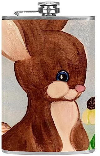 Flachmann mit Trichter, personalisierte Flaschen,Hase Osterhase,Tragbarer kleiner Krug aus Edelstahl für Spirituosen