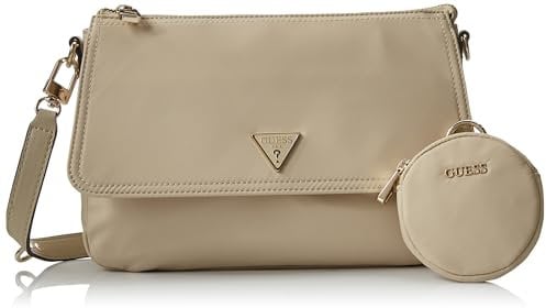 GUESS Eco Gemma Top Zip Shoulder Bag Sand
