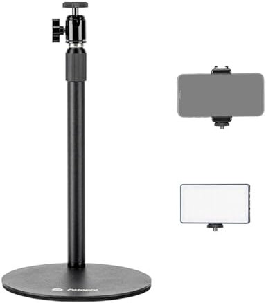 Fotopro Webcam Stand, Adjustable Desktop Phone Stand with 1/4 Thread, Compatible with Webcam