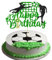 1Pcs Soccer Happy Birthday Cake Topper Glitter Happy Birthday Sign Football Player Cake Pick Decorations for Sport Theme Man Boy Girl Birthday Party Decoration Supplies Green