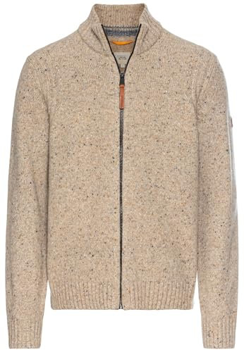 camel active Herren Strickjacke aus nachhaltiger Merinowolle Beige, Menswear-XL