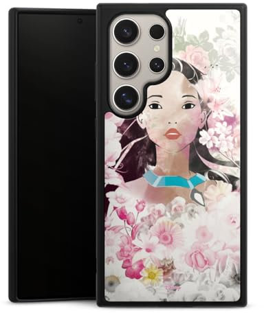 DeinDesign Gallery Case kompatibel mit Samsung Galaxy S24 Ultra Handyhülle 9H Gehärtetes Glas Rückseite Hülle Pocahontas Disney Offizielles Lizenzprodukt