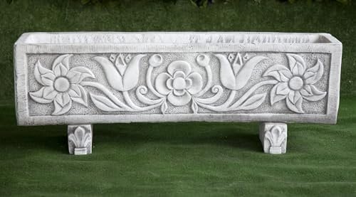 AnaParra Jardinera clásica de Hormigón Soria 120x26x36cm. |Material: Hormigón Piedra | Peso: 73Kg. | Color: Gris | para Exterior.