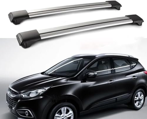 2 pcs Dachreling Dachgepäckträger für Hyundai Ix35 (LM, EL, ELH) Tucson 2009-2020, Ladung DachbüGel Gepäckträger,Aluminium Diebstahlsicheres Autodach Reisegepäckträger Zubehör