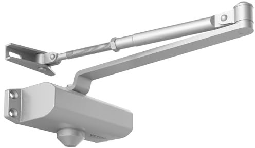 VEVOR Door Closer, Automatic Door Closer Commercial or Residential Use for Door Weights 45 kg, Adjustable Size Hydraulic Buffer Door Closers Heavy Duty Cast Aluminum Body, Easy Install, Silver