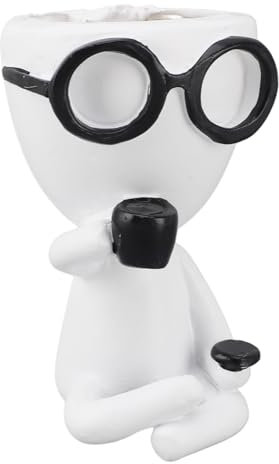 WPKD BLUEIY Pots de Plantes en Forme Humaine, Mini Pot de Fleur de Récipient de Plante Créatif Pots à Fleurs en Résine à Usages Multiples pour la Maison et la Salle de Bain(#2)