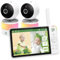 LeapFrog LF920-2HD 7 Full Color 360 Degree Pan & Tilt Split-Screen Video Baby Monitor with 2 Cameras and Audio,Color Night Vision, Night Light, Soothing Sounds and Temperature/Humidity Sensor
