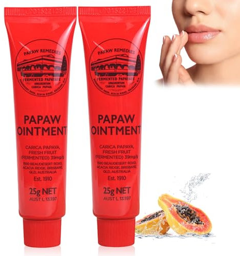 Papaw Cream, Papaya Creme, Mehrzweck-Salbe, Multifunktionale Feuchtigkeitsspendende Nährende Lippencreme Balsam Hautpfleg Repairing Cream für Erfrorene, Rissige, Andere Wunden(2 Stück)