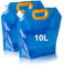 Garegce Paquete de 2 contenedores de agua plegables, contenedor de agua de 10 litros, contenedores de agua de camping, bolsa de agua portátil plegable, bolsa de agua plegable al aire libre para