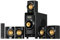 Small Subwoofer Home Theater for TV Surround System 5 Wired Speakers Amplifier 4 inch Woofer Built-in Receiver Support HDMI ARC Optical Bluetooth Input for Projector