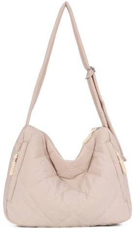 EVEOUT Puffer Umhängetaschen Damen Große Gesteppte Schultertaschen Leichte Puffy Tote Shopper Gesteppte Umhängetaschen Tragetasche Arbeitstasche