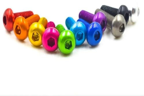 10 Stück Aluminium-Linsenkopfschraube M3 M4 M5 M6 Bunte Aluminium-Innensechskant-Flachkopfschraube-Hellblau-30 mm-M6 10 STK