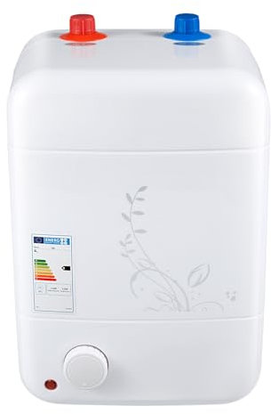 MINRS 8L Kleiner Druckfester Warmwasserspeicher Druckfest Kleinspeicher 1500W Untertischspeicher Untertischboiler Temperatur einstellbar Thermostop-Funktion für Küchenspüle, Bad [Energieklasse B]