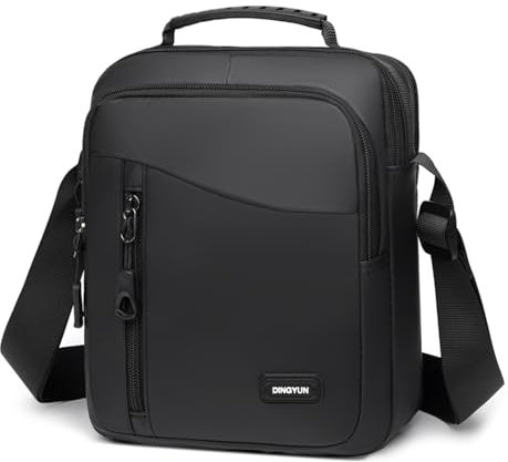 Vpoofree Umhängetasche Herren,Schultertasche Herren,Herren Tasche Umhängen,Herrentasche zum Umhängen,Shoulder Bag Men Wasserdichte Crossbag Brusttasche Handytasche für Tägliches Leben Reise,Schwarz