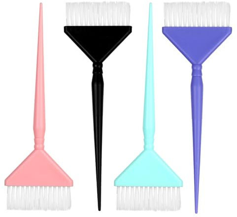 4 brochas para teñir el cabello, 4 colores para teñir el cabello, pinceles de color para estilista, kit de herramientas de color para todo el color, reflejos y retoques de raíz