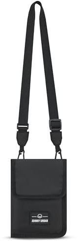 Johnny Urban Brusttasche Herren & Damen Schwarz - Troy - Brustbeutel zum Umhängen - Reisegeldbeutel mit vielen Kartenfächern - Tasche für Reisepass & Dokumente