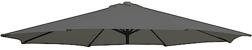 Housse imperméable grise pour parasol de jardin de 2 m avec 6 baleines