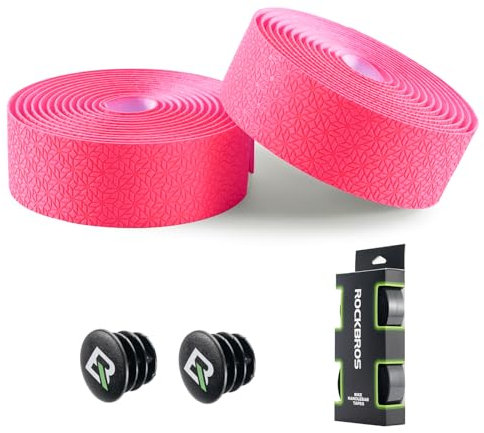 ROCKBROS Lenkerband Rennrad, 2 Rollen Rennrad Lenkerband, Super Lang 220cm und Dicke 2,5mm, Griffband Selbstklebend für MTB Gravel und Urban Cycling, Rosa