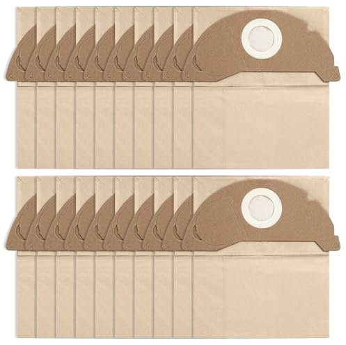 20 Bolsas de Aspiradoras para Kärcher WD2,para bolsa de filtro de papel alternativa para Kärcher WD2 MV2 WD2.200 a WD2.550, 6904-322.0 para Kärcher WD2