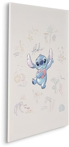 Komar Keilrahmenbild - Disney Lilo and Stitch In the Sun - Größe: 60 x 90 cm - Kinderzimmer, Wanddekoration, Beige,Blau