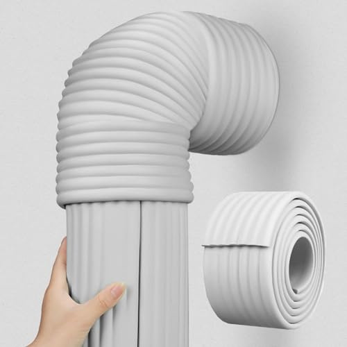 LKPMGOA 200CM Rohrisolierung Isolierung Heizungsrohre, Frei Schneidbar, Geräuschreduzierend, mit Selbstklebender Rückseite(Grey)