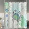 Lerores Duschvorhang 180x200 cm Krabbe Motiv, Beschwerter Saum Antischimmel Textil, Wasserabweisend, Waschbar Polyester Stoff Badevorhänge mit 12 Ösen und Duschvorhangringe für Badezimmer, Badewanne