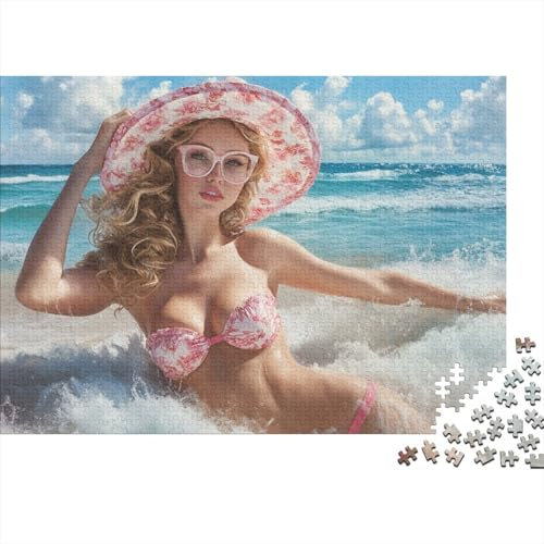 Bikini Beauty Jigsaw Puzzles Puzzles for Adults Kids. 1000 Piece Sexy Women Great Gifts Challenge Toy Educational Game Home Decoration for Adults& Kids Age 14 Years Up 1000pcs (75x50cm)
