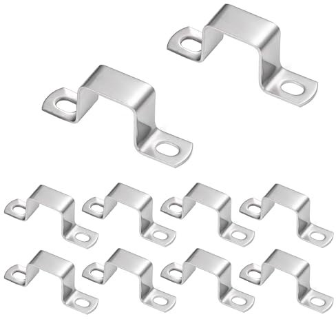 HSUYUN 10 Stück Quadratrohrschelle, 25 x 25 mm Bügelschelle, 304 Edelstahl Schlauchhalter Quadratisch, Rohrhalterung für Rohr, Möbel und Bauinstallationen