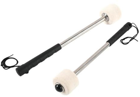 Schlagzeugschlägel – Filz-Schlagzeugstock mit Ahorn | 2 x Schlagzeugschlägel aus weichem Filz | Bassdrum Schlägel mit Wollfilzkopf Percussion-Zubehör | Bassdrum-Schlägel | Filzkopf Xylophon