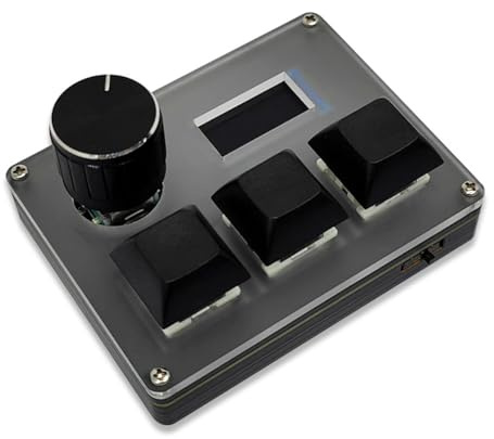 Fangxuee 3-Key Wired Custom Keyboard Blue Switch OSU Gaming Keyboard with Knob Screen RGB Copy Paste Shotcut Keyboard