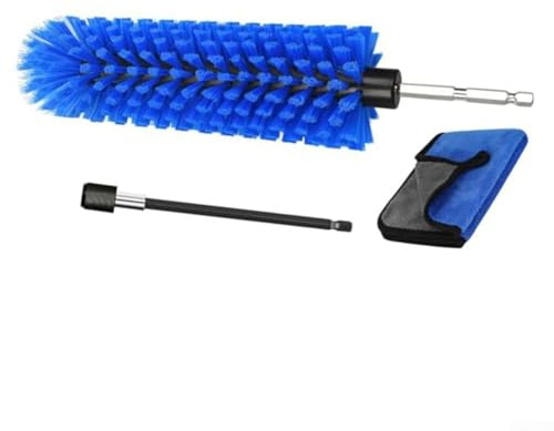 Auto Felgenbürste für Akkubohrmaschine, 25cm Alufelgen Reinigungsbürste Set mit Mikrofasertuch & Verlängerung - Kratzfreie Nylonborsten, schnelles Freilaufdesign, für Stahl/Legierung/Chromfelgen