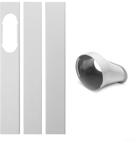 Kit de ventilación portátil de aire acondicionado con conexión de interfaz de conducto de CA, adaptador de conector de manguera de escape y placa de sellado deslizante para desviador de escape de aire