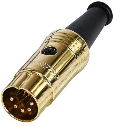 REAN 5-pol DIN Audio Stecker vergoldetes Gehäuse und Kontakte - NYS322AG