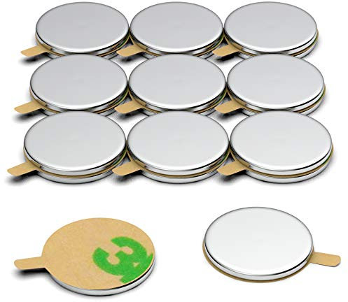 NeoMagNova® Neodym-Magnete Selbstklebend Stark - N42, 20x1mm runde Rückseite Selbstklebende Power-Magnete - für Dekorationen, Kunst, Basteln, Miniaturen und mehr - Set mit 20 Stück