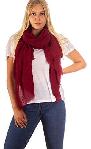 DOLCE ABBRACCIO by RiemTEX Damen Schal FUNKY STYLE Halstuch Bandana Geschenke für Frauen Stola XXL Tuch Kopftuch Tücher Motorrad Halstuch Multifunktionstuch Pashmina Schal (Bordeaux)